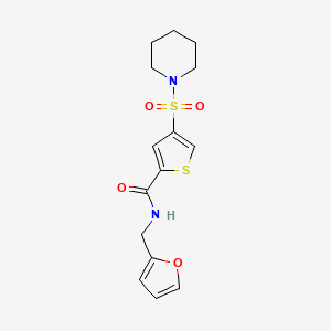 molecular formula C15H18N2O4S2 B5193658 N-(furan-2-ylmethyl)-4-piperidin-1-ylsulfonylthiophene-2-carboxamide 