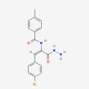 molecular formula C17H16BrN3O2 B5193695 N-[(E)-1-(4-bromophenyl)-3-hydrazinyl-3-oxoprop-1-en-2-yl]-4-methylbenzamide 