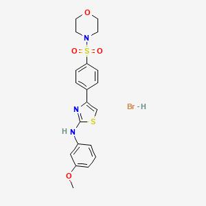 molecular formula C20H22BrN3O4S2 B5193827 N-(3-methoxyphenyl)-4-(4-morpholin-4-ylsulfonylphenyl)-1,3-thiazol-2-amine;hydrobromide 