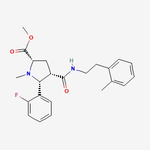 molecular formula C23H27FN2O3 B5194324 methyl (2S,4S,5R)-5-(2-fluorophenyl)-1-methyl-4-[2-(2-methylphenyl)ethylcarbamoyl]pyrrolidine-2-carboxylate 