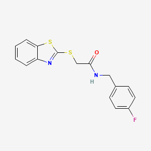 molecular formula C16H13FN2OS2 B5194339 2-(1,3-benzothiazol-2-ylsulfanyl)-N-(4-fluorobenzyl)acetamide 