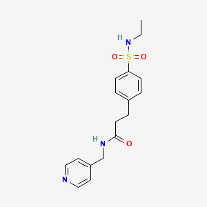 molecular formula C17H21N3O3S B5194357 3-[4-(ETHYLSULFAMOYL)PHENYL]-N-[(PYRIDIN-4-YL)METHYL]PROPANAMIDE 