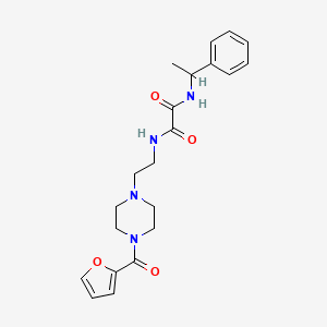 molecular formula C21H26N4O4 B5194600 N-[2-[4-(furan-2-carbonyl)piperazin-1-yl]ethyl]-N'-(1-phenylethyl)oxamide 