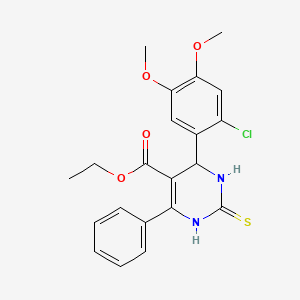 molecular formula C21H21ClN2O4S B5194731 ETHYL 4-(2-CHLORO-4,5-DIMETHOXYPHENYL)-6-PHENYL-2-SULFANYLIDENE-1,2,3,4-TETRAHYDROPYRIMIDINE-5-CARBOXYLATE 
