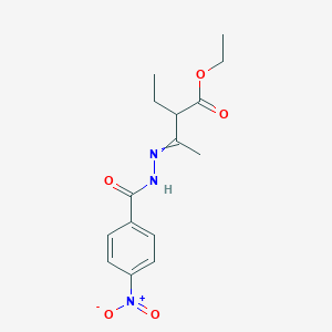 molecular formula C15H19N3O5 B5194904 Ethyl 2-ethyl-3-[(4-nitrobenzoyl)hydrazinylidene]butanoate 