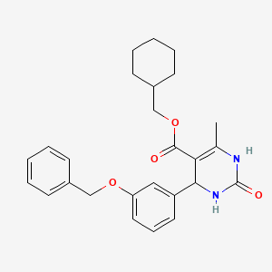 molecular formula C26H30N2O4 B5195018 Cyclohexylmethyl 4-[3-(benzyloxy)phenyl]-6-methyl-2-oxo-1,2,3,4-tetrahydropyrimidine-5-carboxylate 