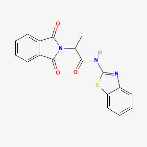 molecular formula C18H13N3O3S B5195037 N-(1,3-benzothiazol-2-yl)-2-(1,3-dioxo-1,3-dihydro-2H-isoindol-2-yl)propanamide 