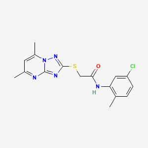 molecular formula C16H16ClN5OS B5195108 N-(5-chloro-2-methylphenyl)-2-[(5,7-dimethyl[1,2,4]triazolo[1,5-a]pyrimidin-2-yl)sulfanyl]acetamide 