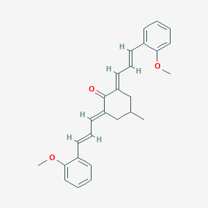 molecular formula C27H28O3 B051952 (2E,6E)-2,6-bis[(2E)-3-(2-methoxyphenyl)-2-propenylidene]-4-methylcyclohexanone CAS No. 117069-09-7
