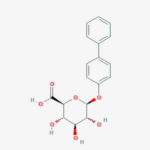 molecular formula C18H18O7 B051955 Glucopyranosiduronic acid, 4-biphenylyl, beta-D- CAS No. 19132-91-3