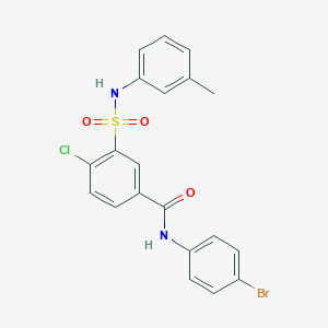 molecular formula C20H16BrClN2O3S B5195506 N-(4-bromophenyl)-4-chloro-3-[(3-methylphenyl)sulfamoyl]benzamide 