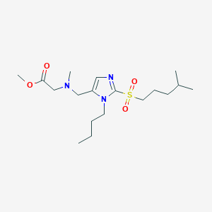 molecular formula C18H33N3O4S B5195639 Methyl 2-[[3-butyl-2-(4-methylpentylsulfonyl)imidazol-4-yl]methyl-methylamino]acetate 