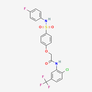 molecular formula C21H15ClF4N2O4S B5195643 N-[2-chloro-5-(trifluoromethyl)phenyl]-2-[4-[(4-fluorophenyl)sulfamoyl]phenoxy]acetamide 