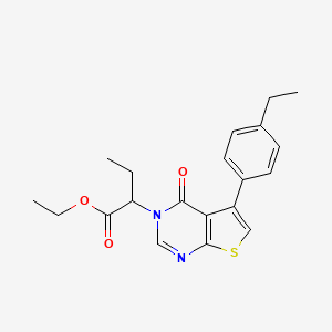 molecular formula C20H22N2O3S B5195649 Ethyl 2-[5-(4-ethylphenyl)-4-oxothieno[2,3-d]pyrimidin-3-yl]butanoate 