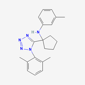 molecular formula C21H25N5 B5195710 N-[1-[1-(2,6-dimethylphenyl)tetrazol-5-yl]cyclopentyl]-3-methylaniline 