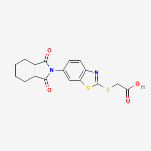 molecular formula C17H16N2O4S2 B5196010 2-[[6-(1,3-Dioxo-3a,4,5,6,7,7a-hexahydroisoindol-2-yl)-1,3-benzothiazol-2-yl]sulfanyl]acetic acid 