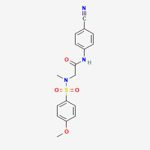 molecular formula C17H17N3O4S B5196143 N-(4-cyanophenyl)-2-[(4-methoxyphenyl)sulfonyl-methylamino]acetamide 