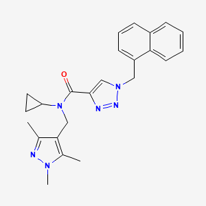 molecular formula C24H26N6O B5196182 N-cyclopropyl-1-(1-naphthylmethyl)-N-[(1,3,5-trimethyl-1H-pyrazol-4-yl)methyl]-1H-1,2,3-triazole-4-carboxamide 