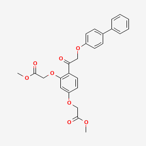 molecular formula C26H24O8 B5196257 Methyl 2-[3-(2-methoxy-2-oxoethoxy)-4-[2-(4-phenylphenoxy)acetyl]phenoxy]acetate 