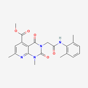 molecular formula C21H22N4O5 B5196416 METHYL 3-{[(2,6-DIMETHYLPHENYL)CARBAMOYL]METHYL}-1,7-DIMETHYL-2,4-DIOXO-1H,2H,3H,4H-PYRIDO[2,3-D]PYRIMIDINE-5-CARBOXYLATE 