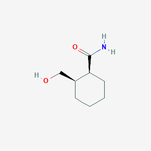 molecular formula C8H15NO2 B051965 Cyclohexanecarboxamide, 2-(hydroxymethyl)-, (1S,2R)-(9CI) CAS No. 116261-07-5