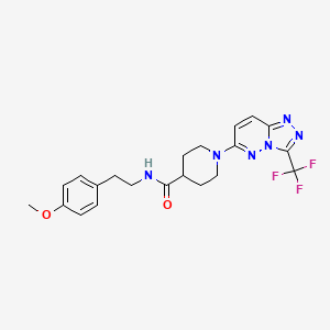 molecular formula C21H23F3N6O2 B5196600 N-[2-(4-methoxyphenyl)ethyl]-1-[3-(trifluoromethyl)[1,2,4]triazolo[4,3-b]pyridazin-6-yl]piperidine-4-carboxamide 
