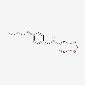 molecular formula C18H21NO3 B5196639 N-[(4-butoxyphenyl)methyl]-1,3-benzodioxol-5-amine 