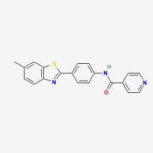 molecular formula C20H15N3OS B5196708 N-[4-(6-methyl-1,3-benzothiazol-2-yl)phenyl]pyridine-4-carboxamide 
