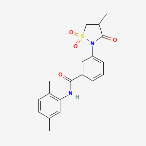 molecular formula C19H20N2O4S B5196716 N-(2,5-dimethylphenyl)-3-(4-methyl-1,1,3-trioxo-1,2-thiazolidin-2-yl)benzamide 