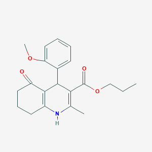 molecular formula C21H25NO4 B5196764 Propyl 4-(2-methoxyphenyl)-2-methyl-5-oxo-1,4,5,6,7,8-hexahydroquinoline-3-carboxylate 