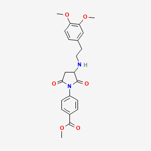 molecular formula C22H24N2O6 B5196783 Methyl 4-(3-{[2-(3,4-dimethoxyphenyl)ethyl]amino}-2,5-dioxopyrrolidin-1-yl)benzoate 