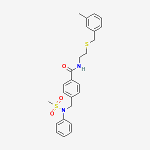 molecular formula C25H28N2O3S2 B5196800 N-[2-[(3-methylphenyl)methylsulfanyl]ethyl]-4-[(N-methylsulfonylanilino)methyl]benzamide 