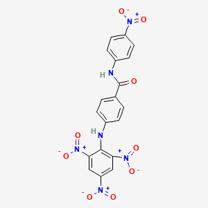 molecular formula C19H12N6O9 B5196893 N-(4-nitrophenyl)-4-(2,4,6-trinitroanilino)benzamide 