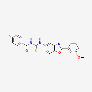 molecular formula C23H19N3O3S B5196895 N-{[2-(3-methoxyphenyl)-1,3-benzoxazol-5-yl]carbamothioyl}-4-methylbenzamide 