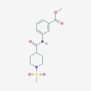 molecular formula C15H20N2O5S B5196958 METHYL 3-(1-METHANESULFONYLPIPERIDINE-4-AMIDO)BENZOATE 