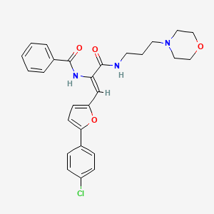molecular formula C27H28ClN3O4 B5197047 N-[(Z)-2-[5-(4-chlorophenyl)-2-furyl]-1-({[3-(4-morpholinyl)propyl]amino}carbonyl)ethenyl]benzamide 