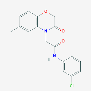 molecular formula C17H15ClN2O3 B5197120 N-(3-chlorophenyl)-2-(6-methyl-3-oxo-1,4-benzoxazin-4-yl)acetamide 
