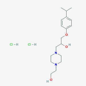 molecular formula C18H32Cl2N2O3 B5197126 1-[4-(2-Hydroxyethyl)piperazin-1-yl]-3-(4-propan-2-ylphenoxy)propan-2-ol;dihydrochloride 