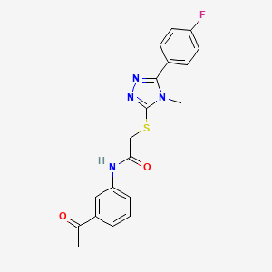 molecular formula C19H17FN4O2S B5197161 N-(3-acetylphenyl)-2-{[5-(4-fluorophenyl)-4-methyl-4H-1,2,4-triazol-3-yl]sulfanyl}acetamide 