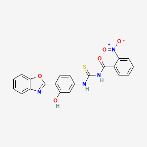 molecular formula C21H14N4O5S B5197172 N-{[4-(1,3-benzoxazol-2-yl)-3-hydroxyphenyl]carbamothioyl}-2-nitrobenzamide 