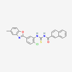 molecular formula C26H18ClN3O2S B5197294 N-{[2-chloro-5-(5-methyl-1,3-benzoxazol-2-yl)phenyl]carbamothioyl}naphthalene-2-carboxamide 
