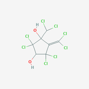 molecular formula C7H4Cl8O2 B051973 (+)-1-(二氯甲基)-5-(二氯亚甲基)-2,2,4,4-四氯-1,3-环戊二醇 CAS No. 122005-23-6