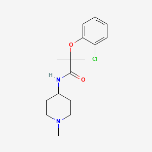 molecular formula C16H23ClN2O2 B5197327 2-(2-chlorophenoxy)-2-methyl-N-(1-methylpiperidin-4-yl)propanamide 
