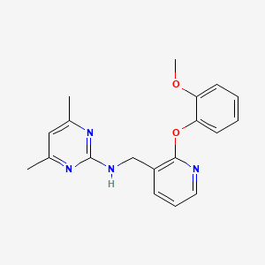 molecular formula C19H20N4O2 B5197385 N-{[2-(2-methoxyphenoxy)-3-pyridinyl]methyl}-4,6-dimethyl-2-pyrimidinamine 