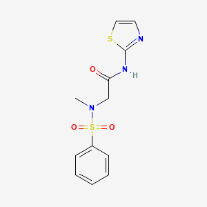 molecular formula C12H13N3O3S2 B5197405 2-[benzenesulfonyl(methyl)amino]-N-(1,3-thiazol-2-yl)acetamide 