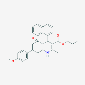 molecular formula C31H31NO4 B5197507 Propyl 7-(4-methoxyphenyl)-2-methyl-4-(naphthalen-1-yl)-5-oxo-1,4,5,6,7,8-hexahydroquinoline-3-carboxylate 