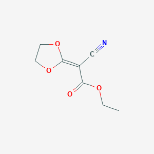 molecular formula C8H9NO4 B051976 Ethyl 2-cyano-2-(1,3-dioxolan-2-ylidene)acetate CAS No. 121020-70-0