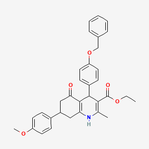 molecular formula C33H33NO5 B5197629 Ethyl 4-[4-(benzyloxy)phenyl]-7-(4-methoxyphenyl)-2-methyl-5-oxo-1,4,5,6,7,8-hexahydroquinoline-3-carboxylate 