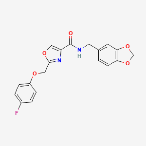 molecular formula C19H15FN2O5 B5197768 N-(1,3-benzodioxol-5-ylmethyl)-2-[(4-fluorophenoxy)methyl]-1,3-oxazole-4-carboxamide 