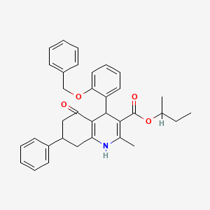 molecular formula C34H35NO4 B5197800 Butan-2-yl 4-[2-(benzyloxy)phenyl]-2-methyl-5-oxo-7-phenyl-1,4,5,6,7,8-hexahydroquinoline-3-carboxylate 